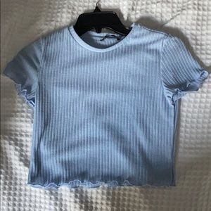 light blue ribbed crop top